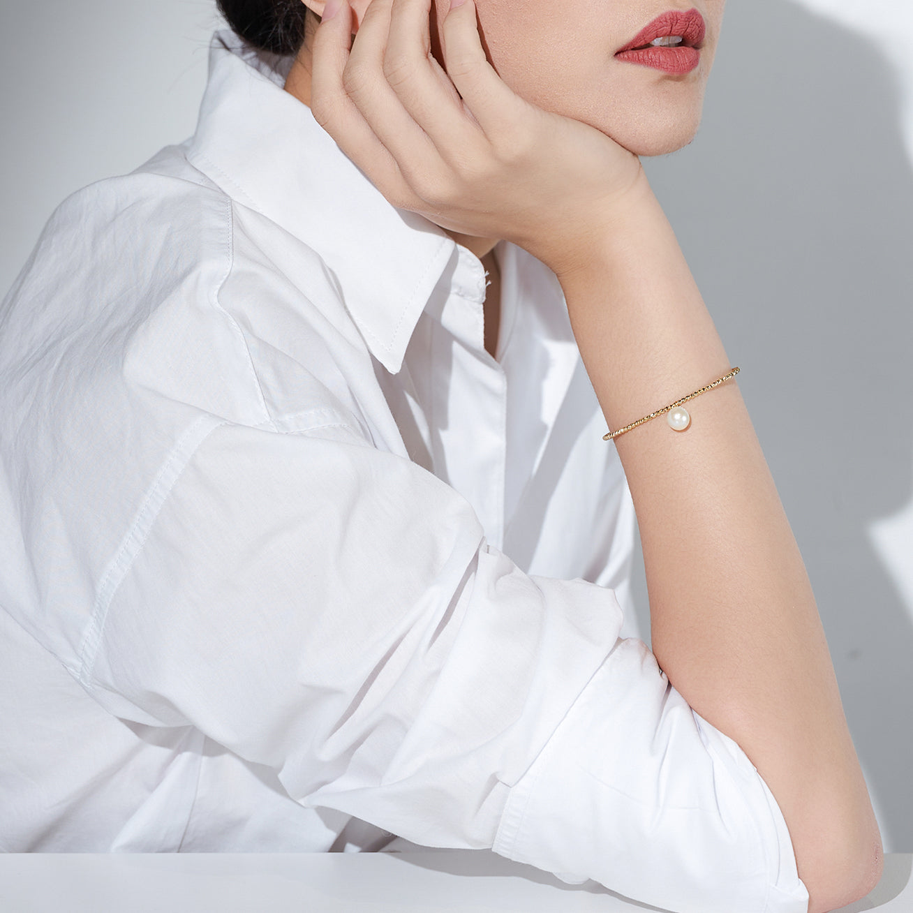 18K Solid Gold Freshwater Pearl Bracelet for Women - Elegant & Dainty Jewelry Gift (KB00015) | Perfect for Weddings, Anniversaries & Special Occasions
