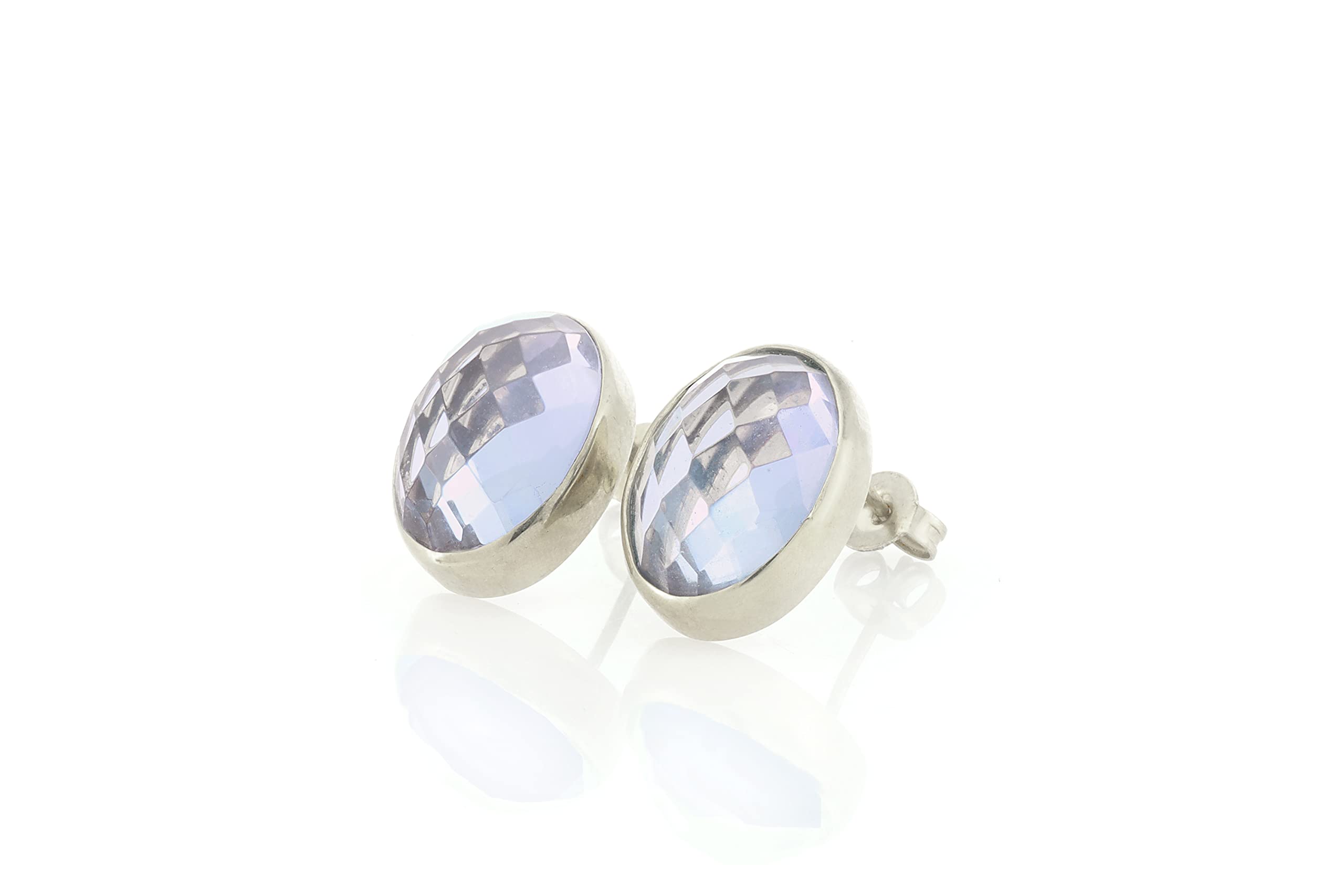 Tanzanite Stud Earrings - 14K Gold Bezel Oval Cut Gemstone Earrings for Women - December Birthstone Jewelry - Faceted Wedding & Bridal Earrings - Perfect for Anniversary Gifts, Date Nights & Special Occasions