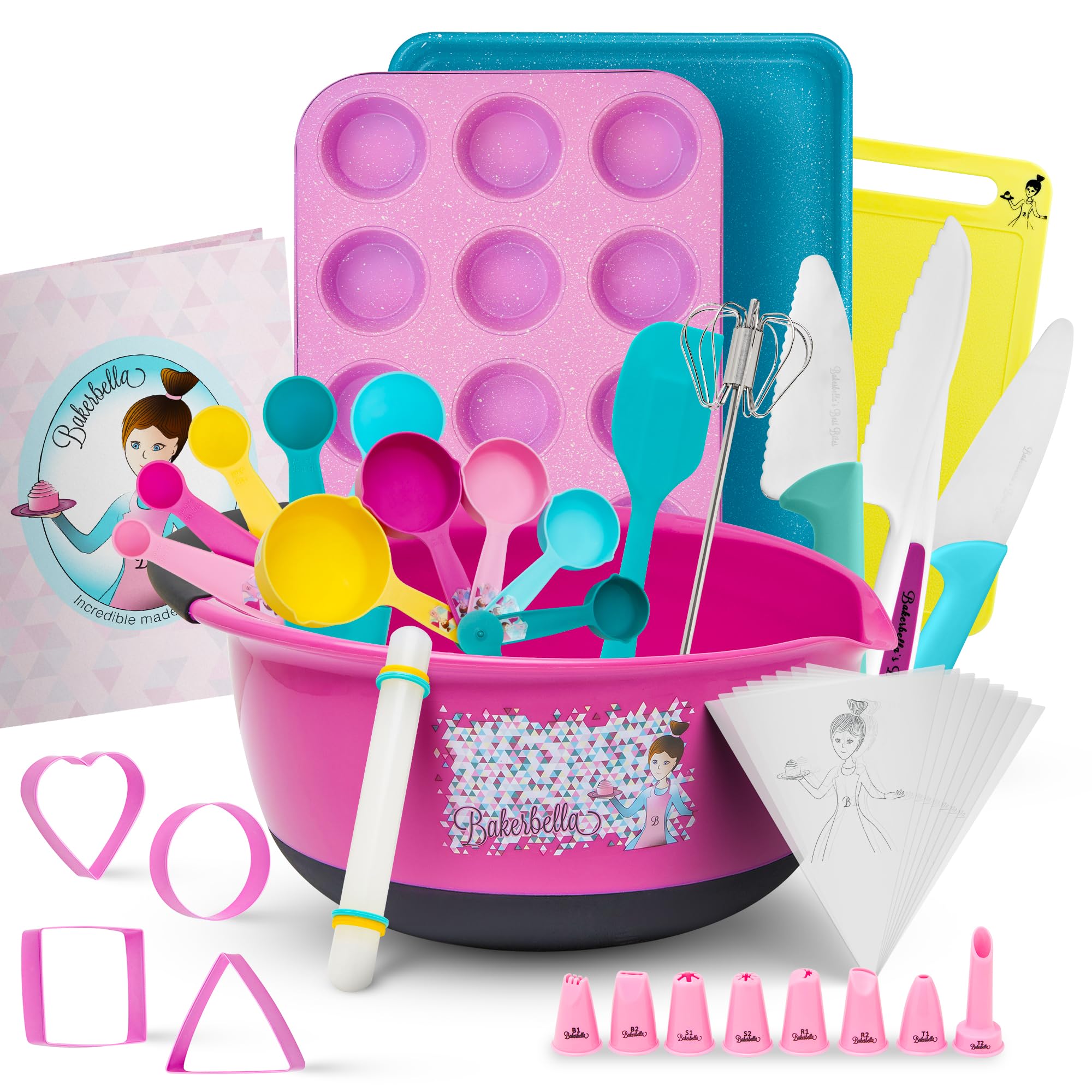 **Kids Baking Set with Safe Knives & Nonstick Pans – Beginner Cooking Kit for Children, Includes Kids Cookbook – Perfect Gift for Young Chefs (Ideal for Birthday, Holiday & Family Cooking Fun)**