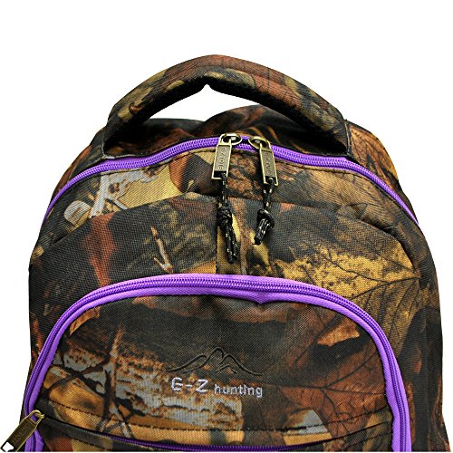 EZ Tote RealTree Camo Hunting Backpack - 5 Colors (Purple Trim) - Durable Waterproof Hunting Pack for Outdoor Adventures, Camping & Hiking