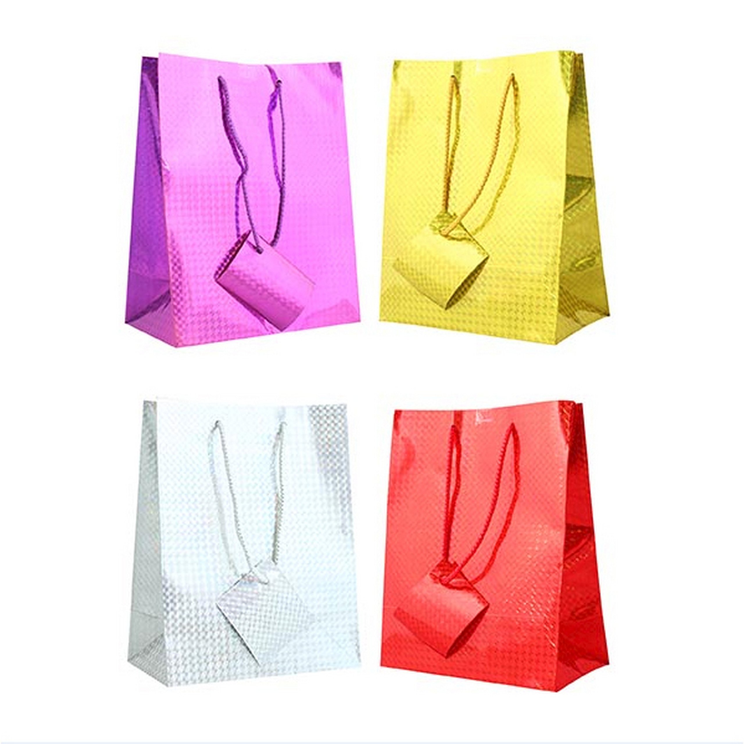 Holographic Gift Bags for Party Favors, Birthday Gifts & Special Occasions - Small Size Shiny Metallic Pouches for Jewelry, Candy & Small Presents