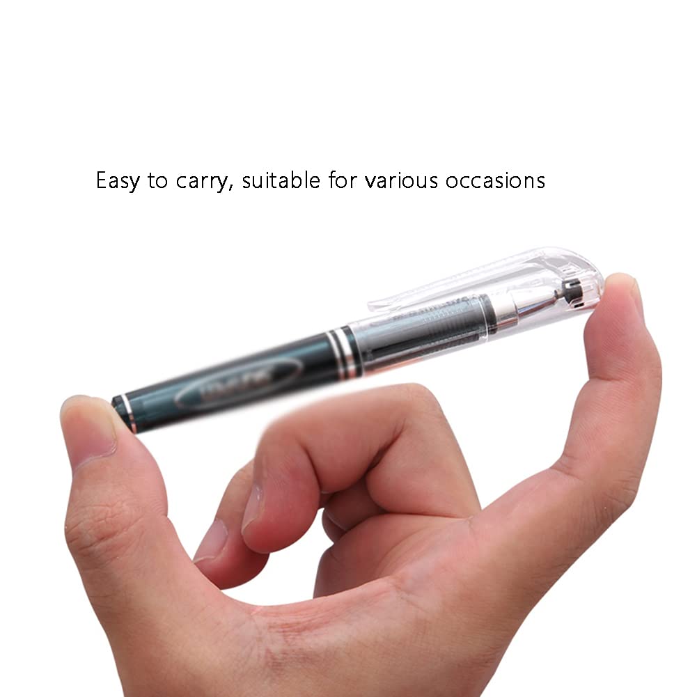 Ultra-Short Mini Gel Pen - Black Bullet Pocket Gel Pens for Students, Quick-Drying Ink, Portable Trumpet Design with Short Rod - Perfect for Note Taking, Signatures & On-the-Go Writing