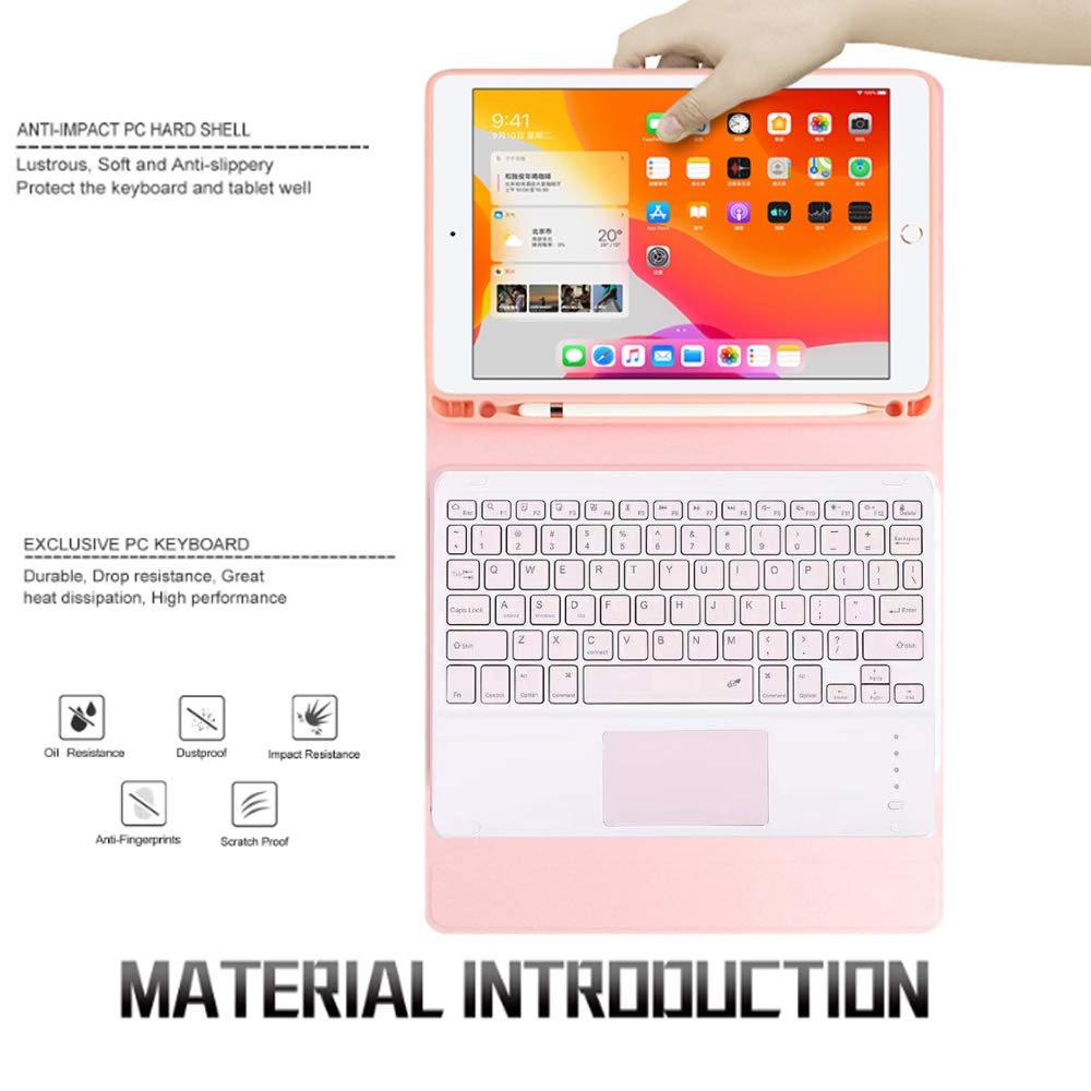 QYiD Touchpad Keyboard Case with Mouse for iPad 8th/7th Gen 10.2