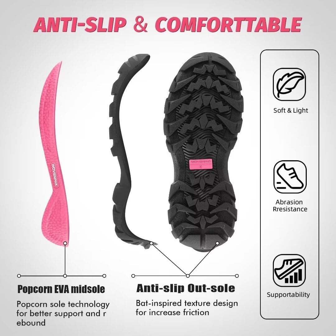 **WOVENPAK Women's Waterproof Rubber Boots – Insulated Neoprene Rain & Hunting Boots for Gardening, Farming, Outdoor Work – All-Season Comfort (Sizes 6-11) – Perfect for Wet Weather, Muddy Trails & Farm Chores**