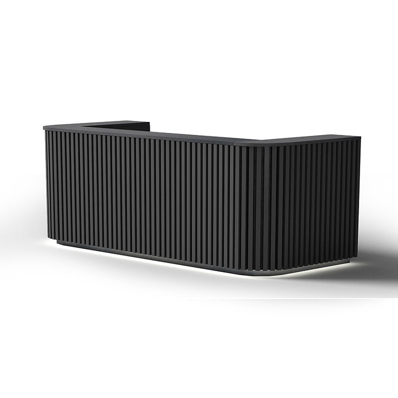 Modern HALO Reception Desk 240cm - Sleek Black Office Furniture for Professional Spaces | Perfect for Corporate Lobbies, Hotels & Business Centers