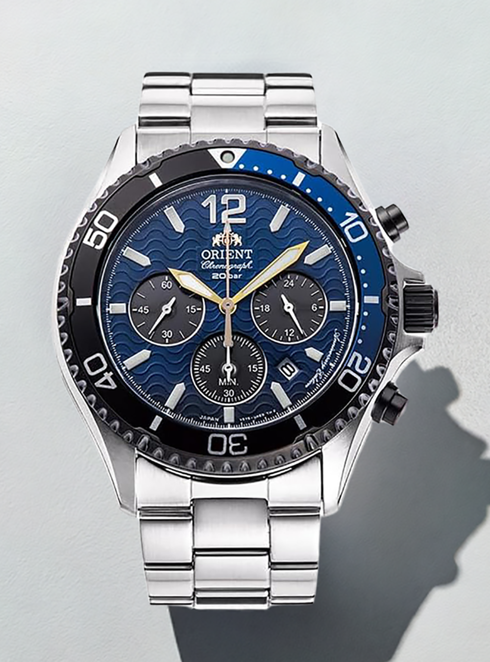 Orient Mako Chronograph Solar-Powered Sports Watch - 20th Anniversary Limited Edition RN TX0208L (Made in Japan, JDM) | Durable Dive Watch for Swimming, Snorkeling & Outdoor Adventures