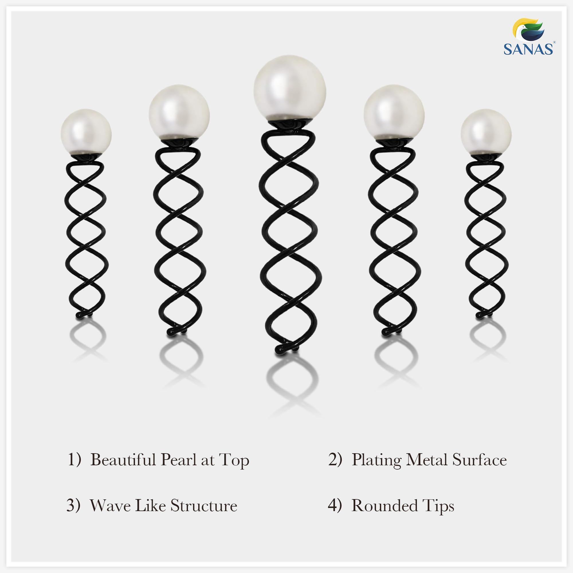8Pcs Pearl Hair Pins for Women - Elegant Spiral Spin Hair Accessories, Bridal Wedding Hair Clips, Stylish Bun Decorations | Perfect for Parties, Prom, Bridal Showers & Special Occasions