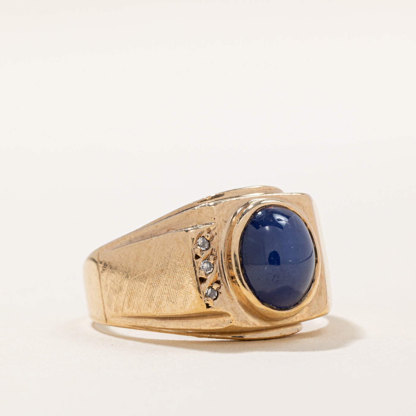 3.70ct Synthetic Star Sapphire & 0.03ct Diamond Ring - Size 11.25 | Elegant Blue Gemstone Jewelry for Women | Perfect for Engagement, Anniversary & Special Occasions