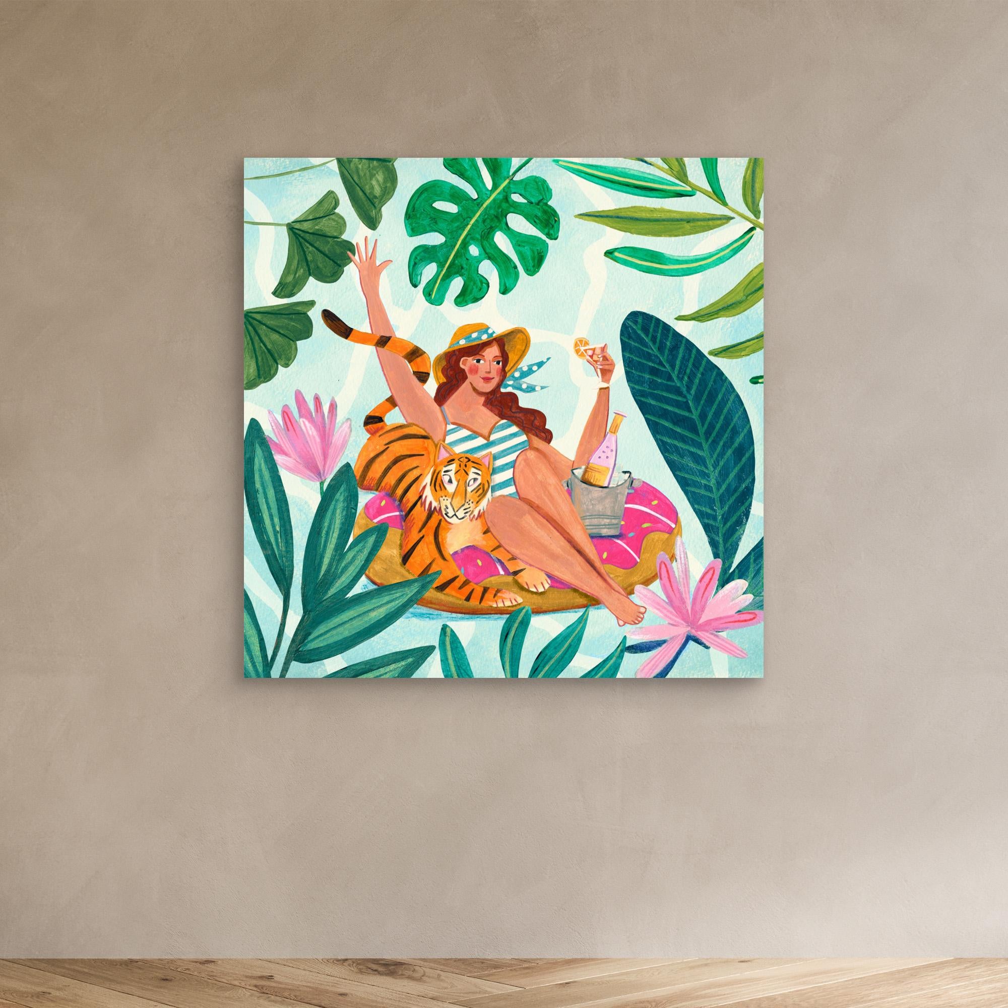 Pool Party Canvas Print by Caroline Bonne Müller - Vibrant Wall Art for Living Room, Bedroom & Office Decor