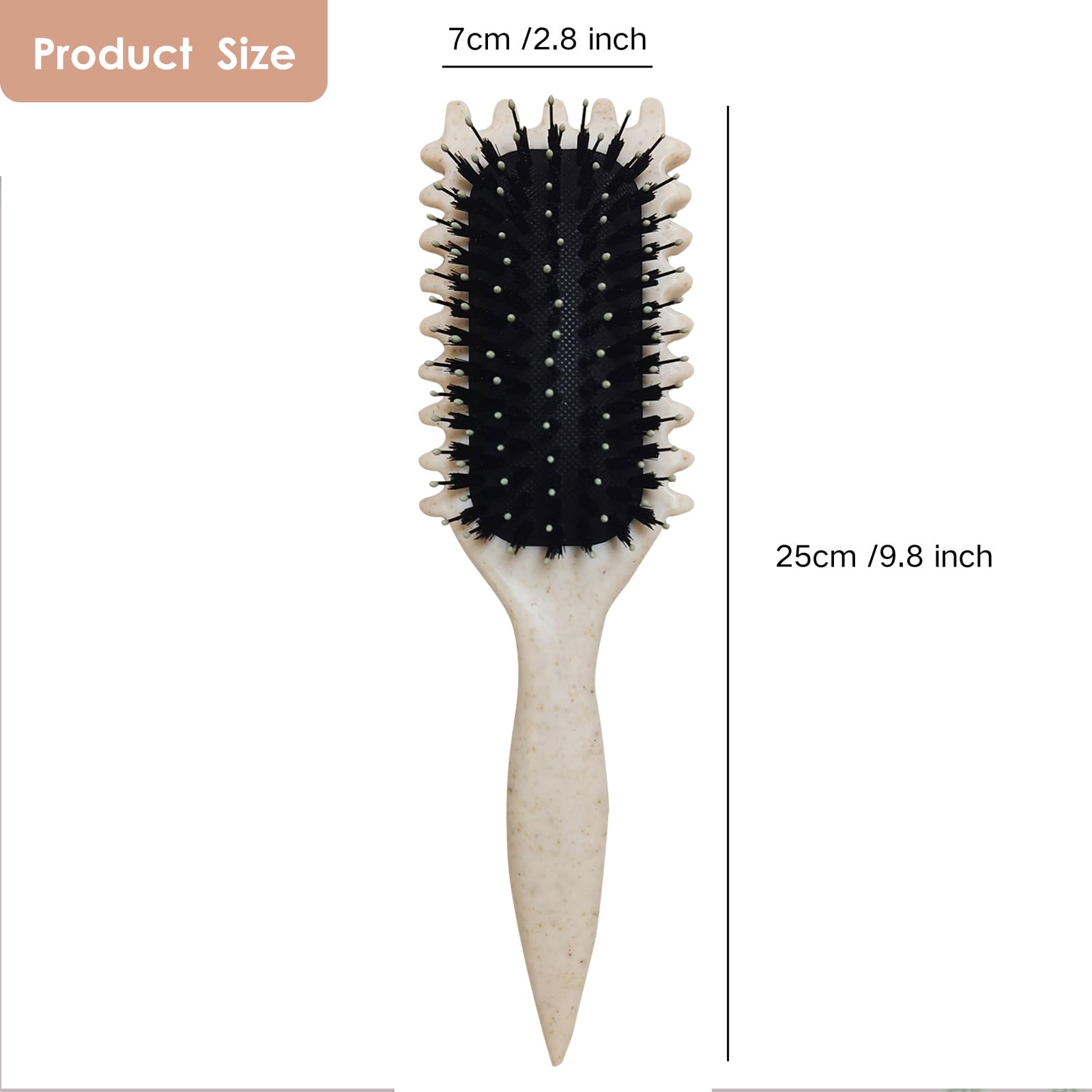 Curl Defining Hair Styling Brush for Women - Professional Curling Wand & Styler for Perfect Beach Waves & Natural Curls - Ideal for Home Use, Travel & Salon Styling
