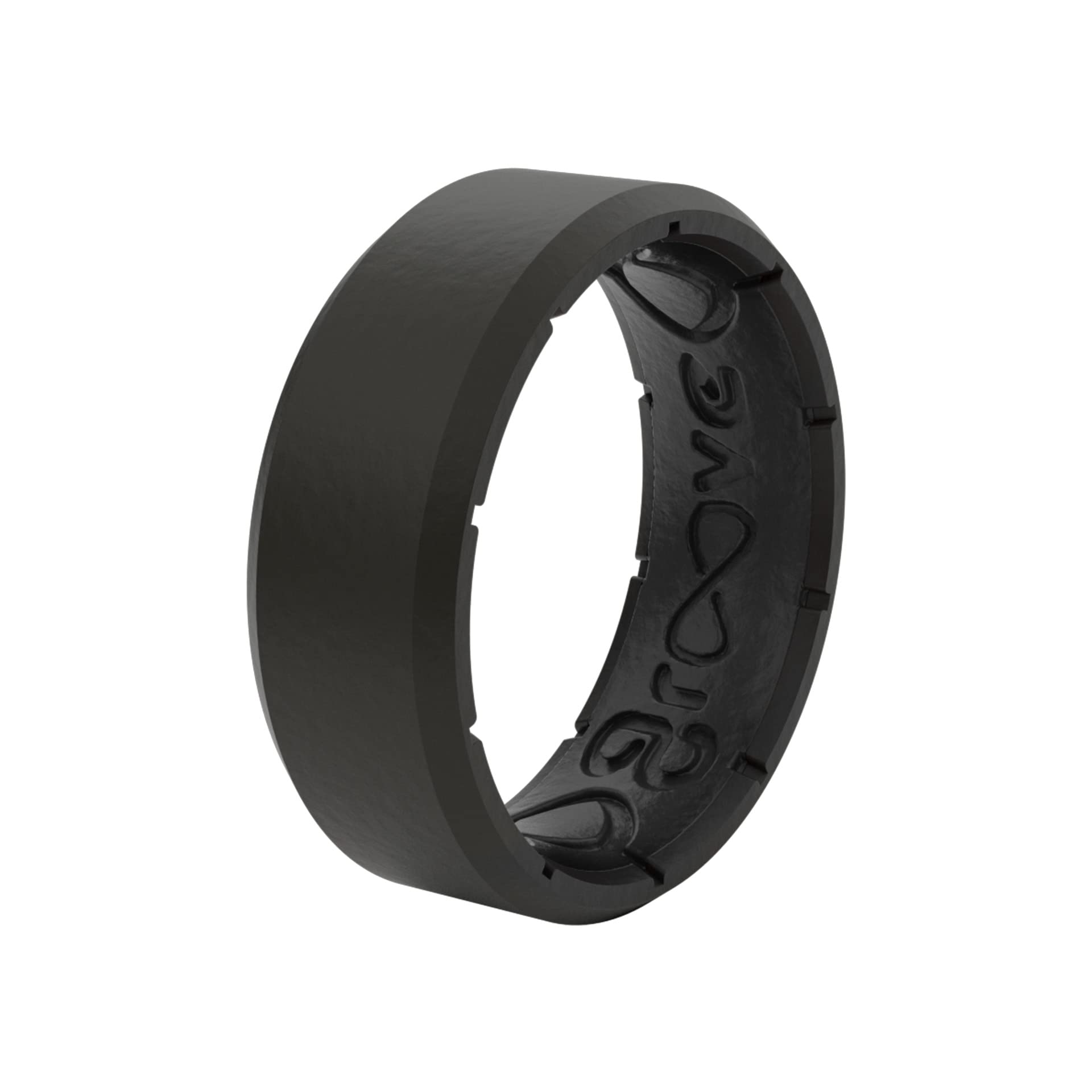 Groove Life Edge Silicone Ring for Men - Breathable Rubber Wedding Band with Unique Design & Lifetime Warranty - Comfort Fit for Active Lifestyle, Gym, Swimming & Outdoor Activities