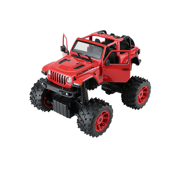 Jeep Wrangler Big Foot 4x4 Off-Road Remote Control Car for Kids - 1:10 Scale RC Truck with 2.4GHz Radio, All-Terrain Crawler Toy - Red - Perfect for Outdoor Adventures, Backyard Play & Birthday Gifts