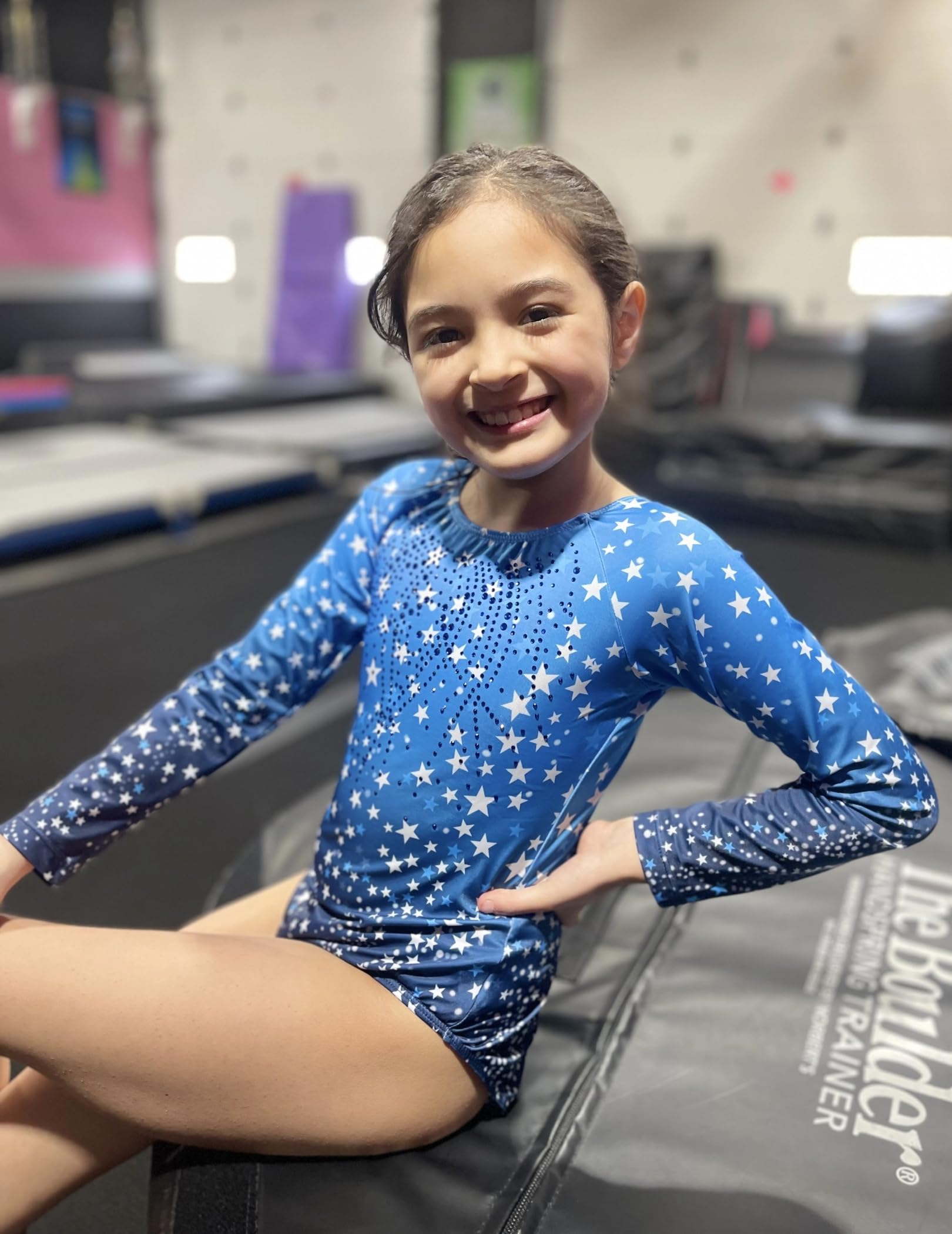Zaclotre Kid Girls Gymnastic Leotard Long Sleeve Color Gradient Sparkly Ballet Dance One Piece Outfit for Competition, Recital & Performance