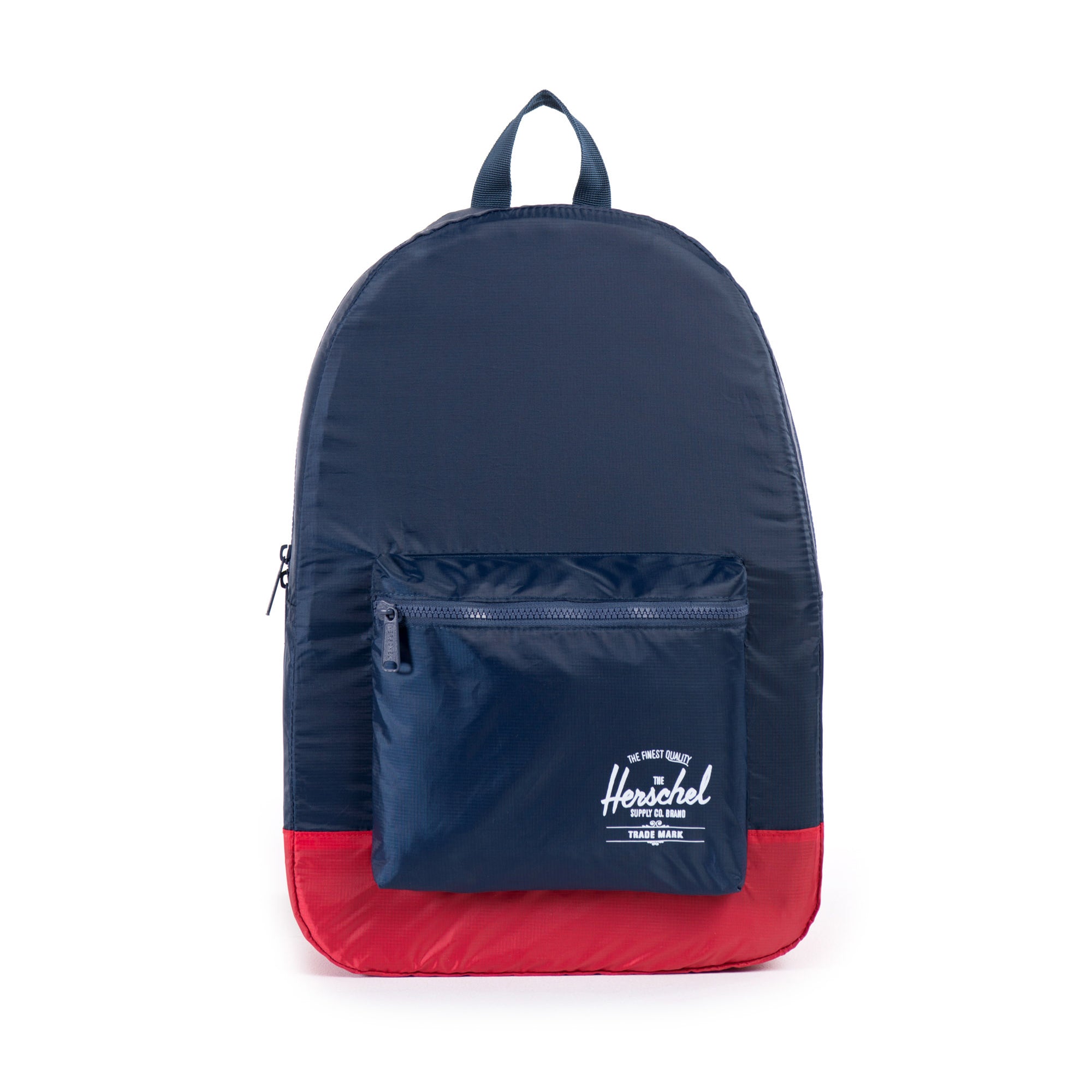 Herschel Packable Daypack Backpack - Lightweight & Water-Resistant for Travel, Hiking & Daily Use - Navy/Red