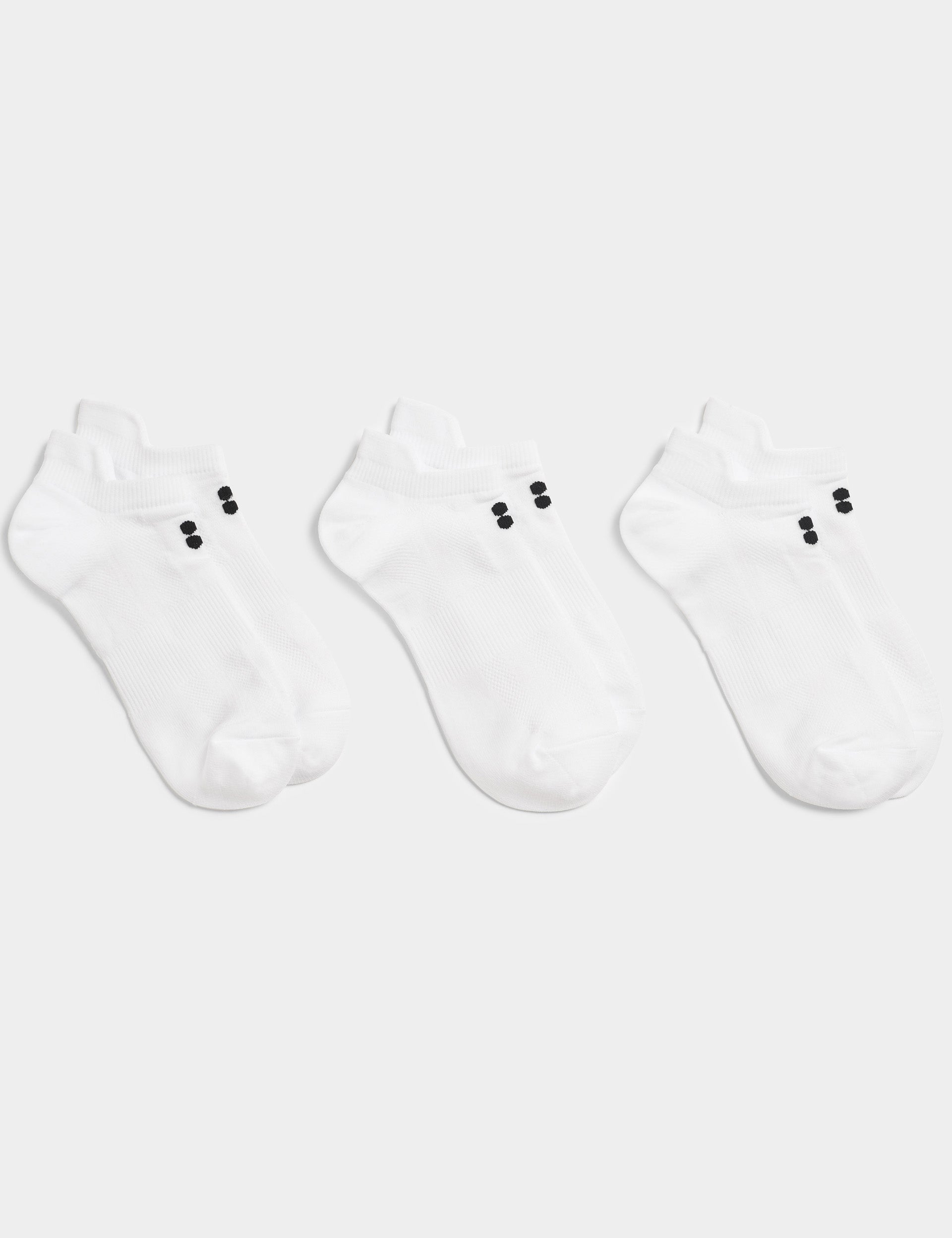 Lightweight Trainer Socks 3 Pack - Breathable Athletic Socks for Men & Women - Perfect for Running, Gym & Sports - White