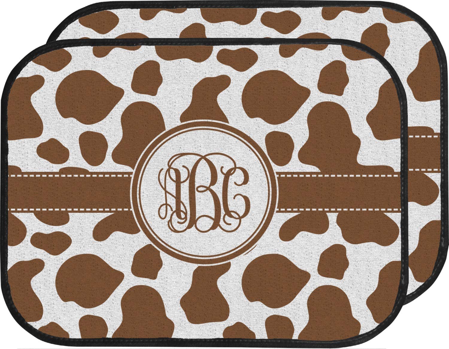 Custom Cow Print Car Floor Mats Set - 2 Front & 2 Back Mats for Cars, Trucks & SUVs - Non-Slip, Waterproof & Durable - Perfect for Farmhouse, Country & Western Style Vehicles