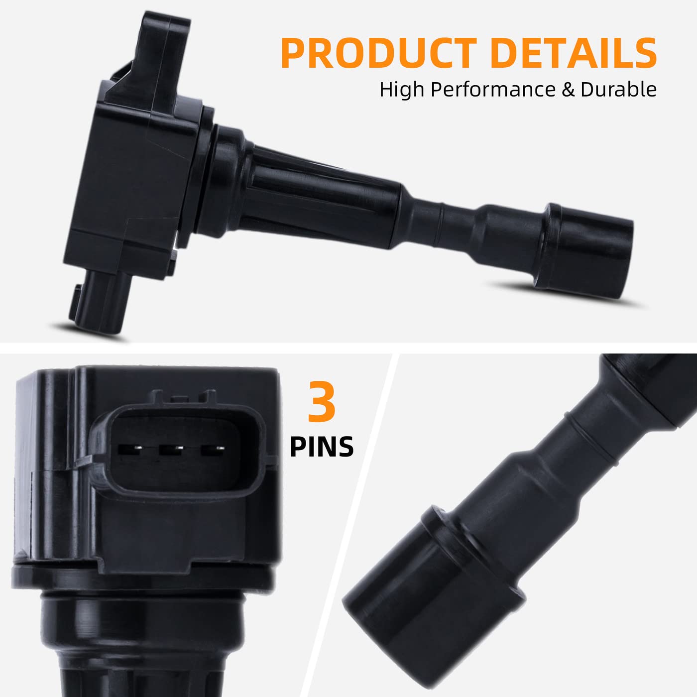 4 Pack Ignition Coil Replacement for C1790 UF655 2505-484821 - Compatible with Various Car Models - Perfect for Engine Performance & Maintenance