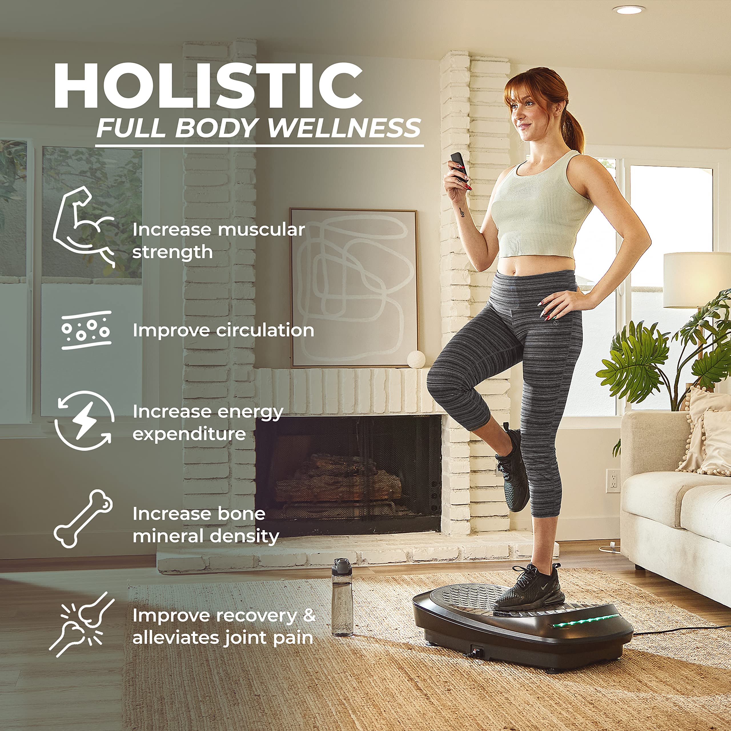 Sunny Health & Fitness Vibration Plate Exercise Machine - Full Body Workout Platform with 10 Speed Levels & 5 Modes for Lymphatic Drainage, Weight Loss & Muscle Toning | Home Gym Equipment for Stress Relief & Fitness Training