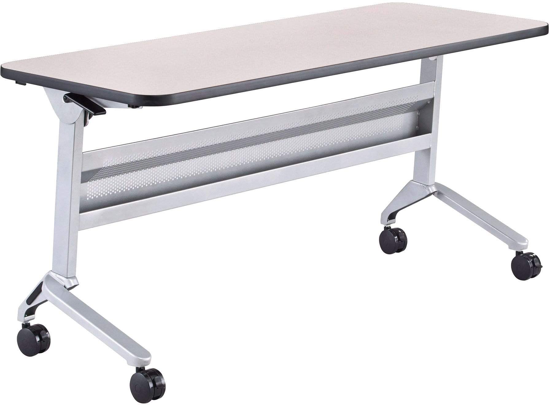 Safco Flip N Go 24 x 60 Inch Rectangular Training Table - Portable Folding Conference Table with Wheels (Model LF2460T) for Office Meetings, Classrooms & Event Spaces