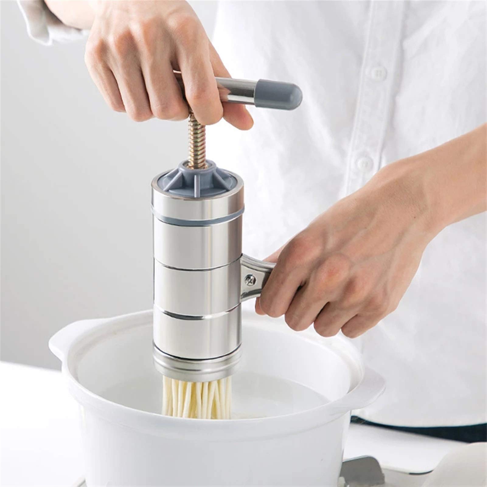 Premium Stainless Steel Manual Pasta Maker Machine - Hand Crank Noodle Press for Homemade Spaghetti, Ramen & Pasta | Durable Kitchen Tool for Italian Cooking & Asian Noodle Making