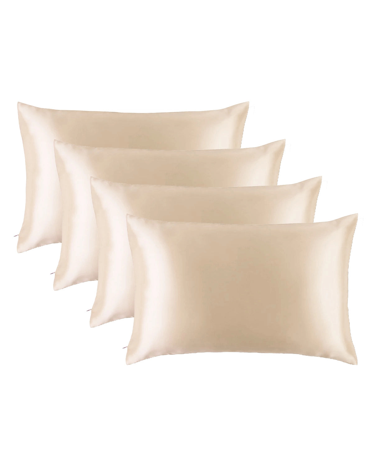 4PCS 19 Momme Silk Pillowcase with Hidden Zipper - Luxury 100% Mulberry Silk Pillow Cover for Hair & Skin Care - Perfect for Bedroom, Travel & Gift Giving