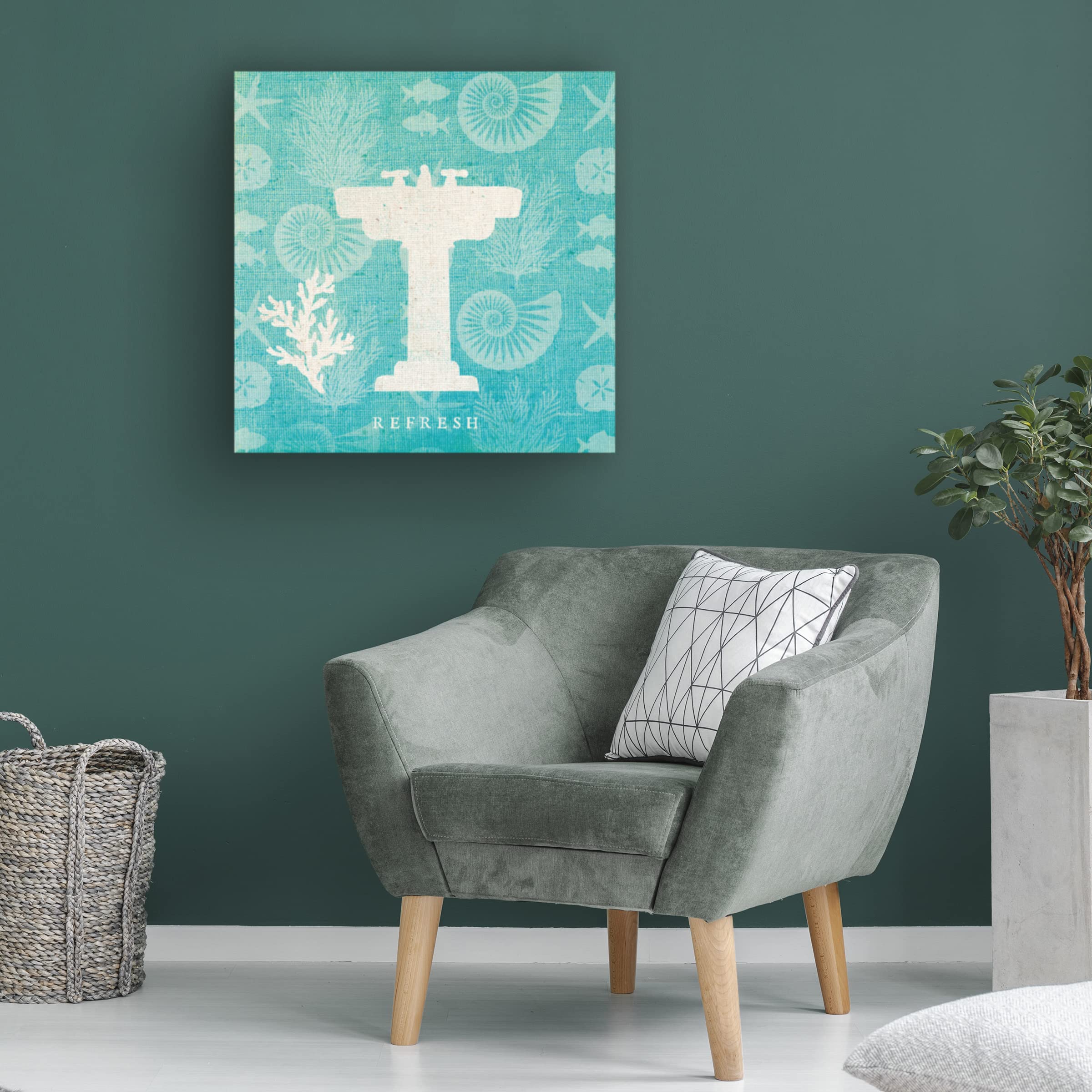Trademark Fine Art 'Ahoy IV Blue Green' Canvas Wall Art by Melissa Averinos - Coastal Decor for Living Room, Bedroom & Office