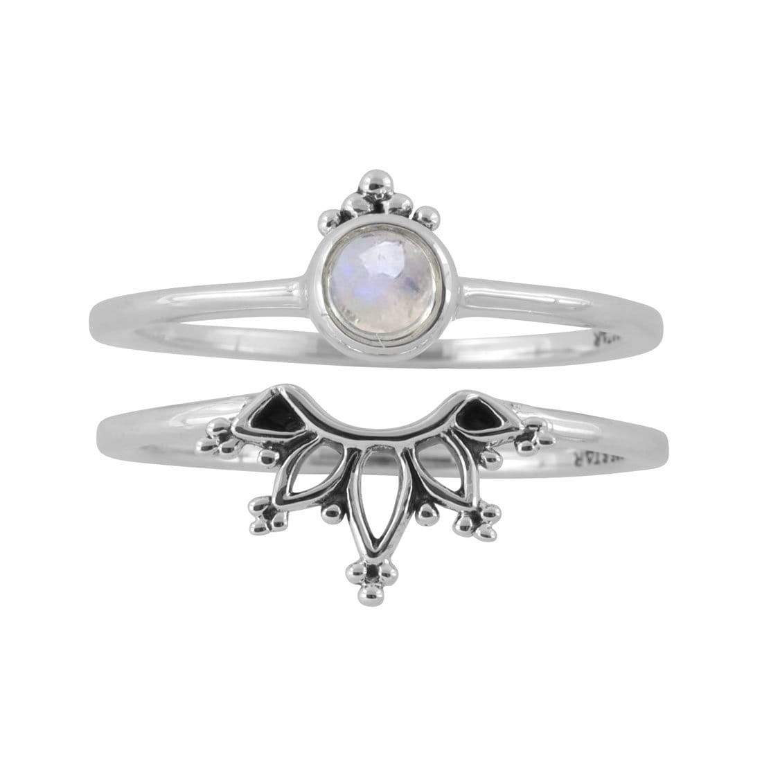 Moonstone Ring Set for Women - Elegant Silver Jewelry for Everyday Wear & Special Occasions | Perfect Gift for Birthday, Anniversary & Valentine's Day