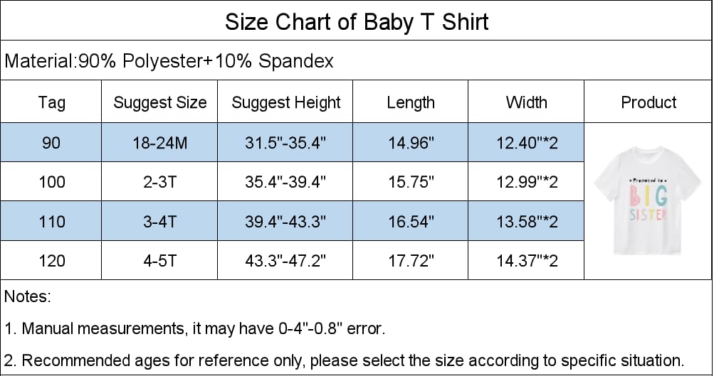 Big Sister Tops for Girls - Letter Printed Short Sleeve Shirts | Baby Sister Gift