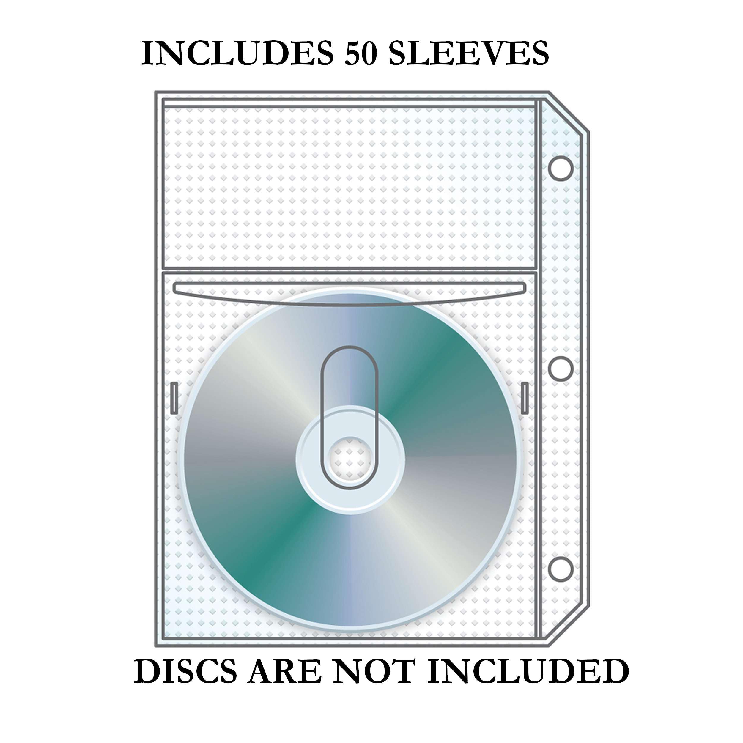 Univenture DVD Binder - White, 50 Pages, Polypropylene, Portable & Compact Disc Organizer for Home, Office & Travel Storage