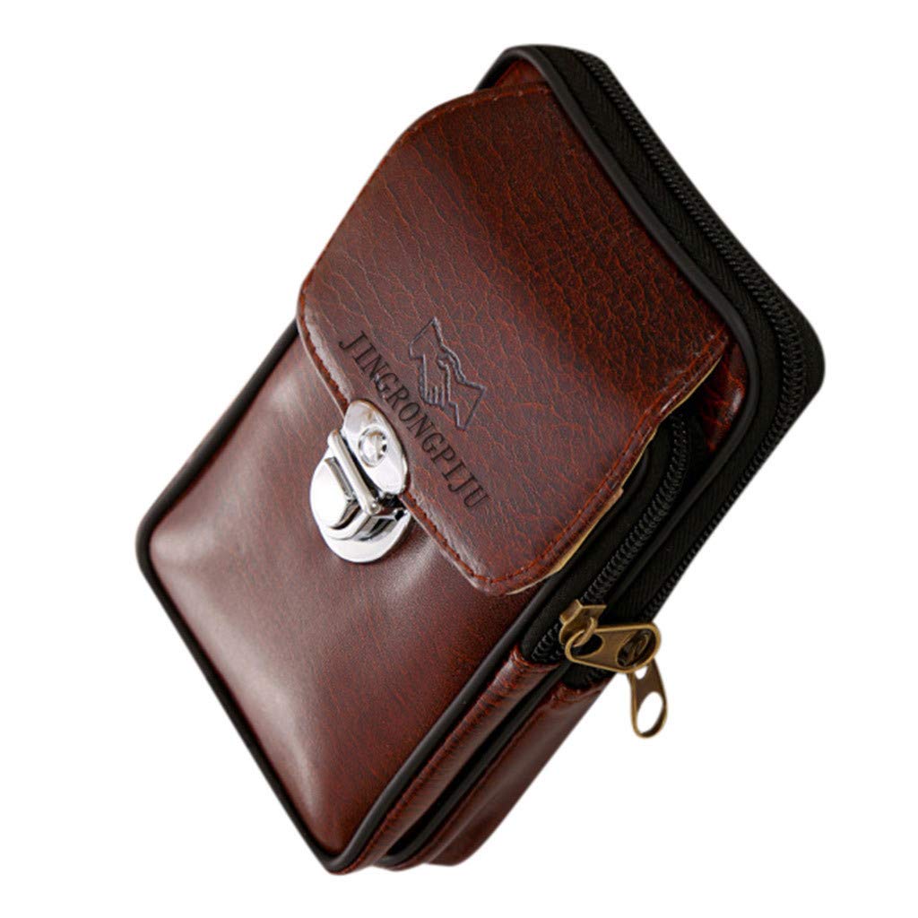 Retro Double-Deck Waist Pack for Men & Women - Stylish Casual Waist Bag with Phone Pocket - Perfect for Travel, Hiking, and Everyday Use