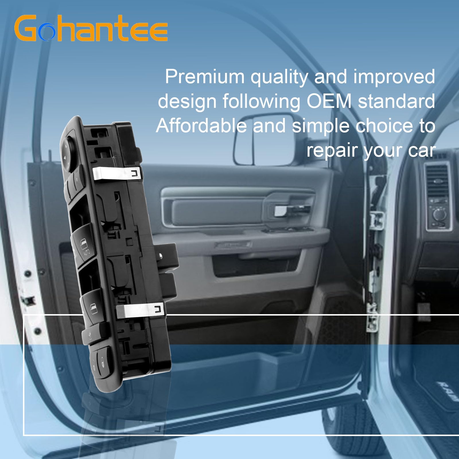 Master Power Window Switch 68231805AA - Front Left Driver Side Replacement for Chrysler 200/300, Dodge Charger, Ram 4-Door - Compatible with 68139805AB, 68139805AA, 56046823AC - Easy DIY Installation for Smooth Window Operation