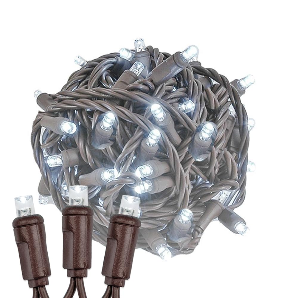 100 LED String Lights 34FT - Commercial Grade Outdoor Christmas Lights with 40,000 Hours Rating - Pure White Waterproof LED Bulbs for Patio, Garden, Wedding & Holiday Decorations