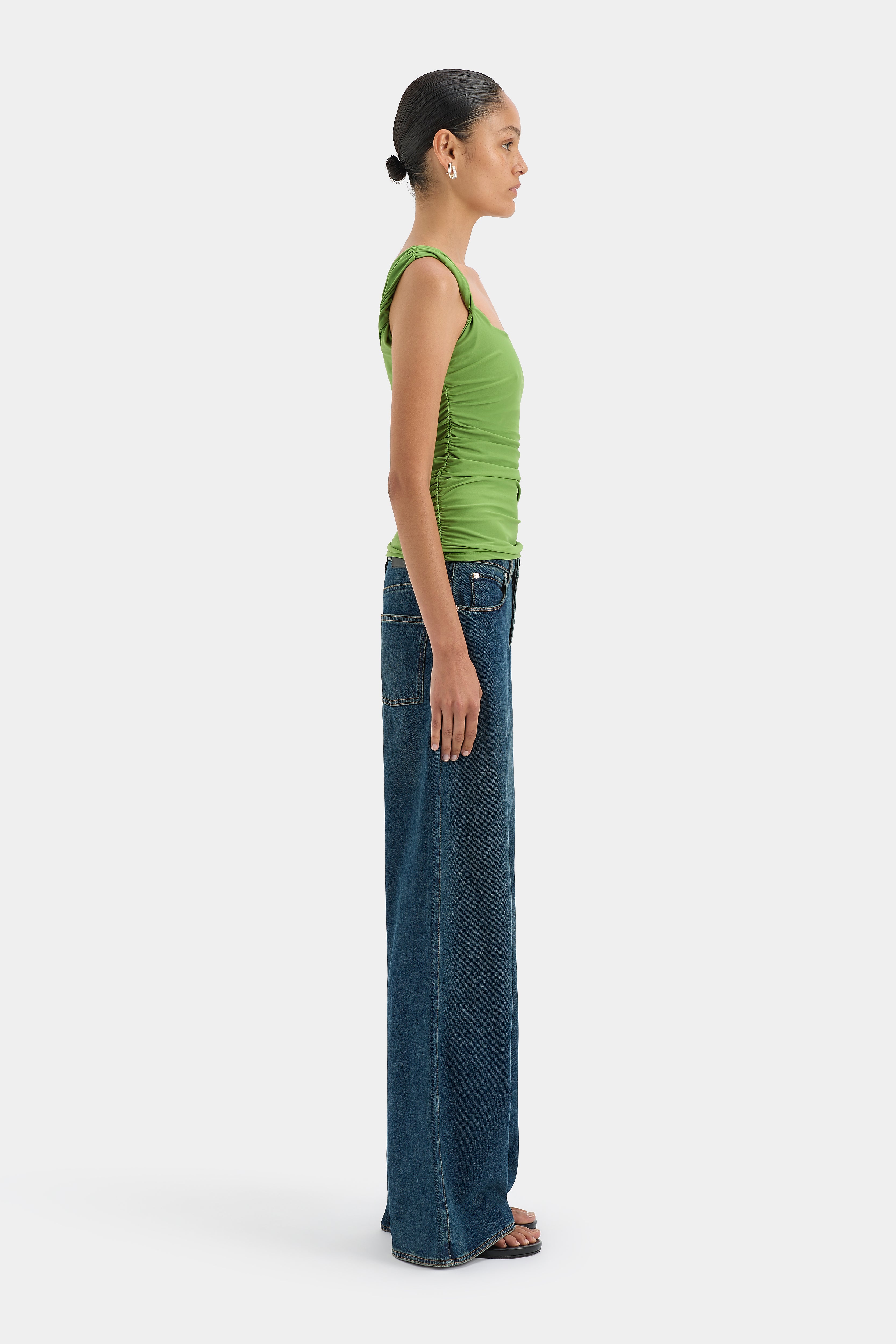 Elm Twist Tank Top for Women - Apple Green Casual Sleeveless Shirt - Perfect for Summer Outfits, Yoga, and Beach Wear