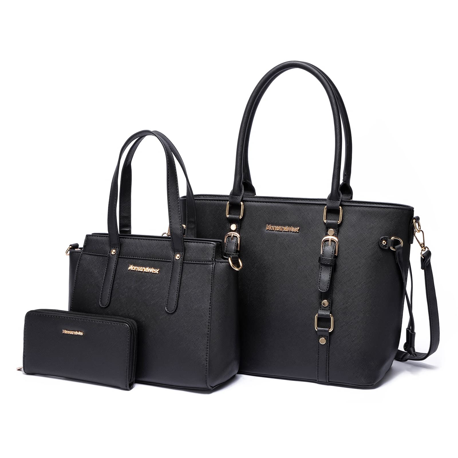 Montana West 3-Piece Women's Purse Set - Tote Bag, Shoulder Bag & Matching Wallet | Stylish Handbag Collection for Work, Travel & Everyday Use