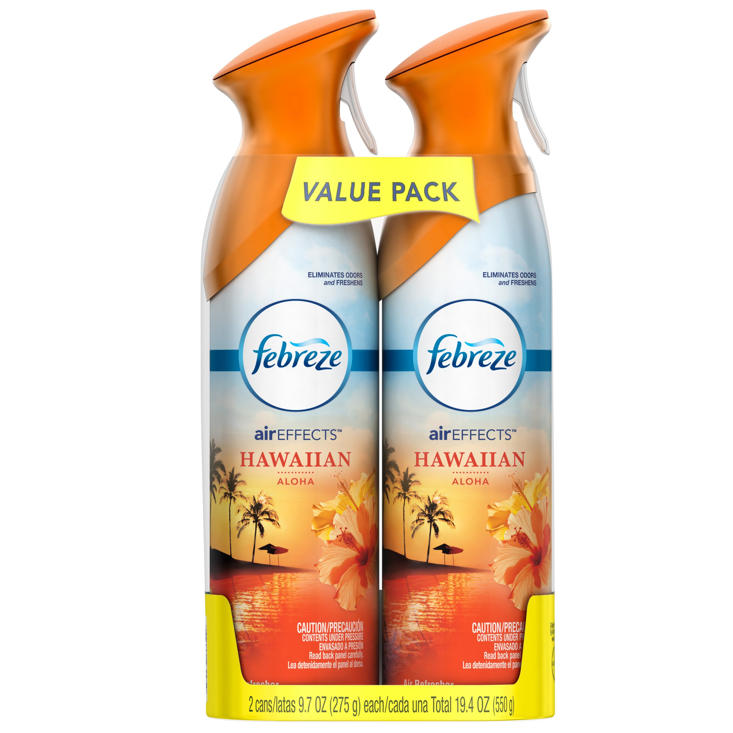 Febreze Air Freshener Spray - Hawaiian Aloha Scent (2 Count, 19.4 oz, Pack of 6) | Eliminate Odors in Home, Car, Office & Bathroom | Long-Lasting Freshness for Everyday Use