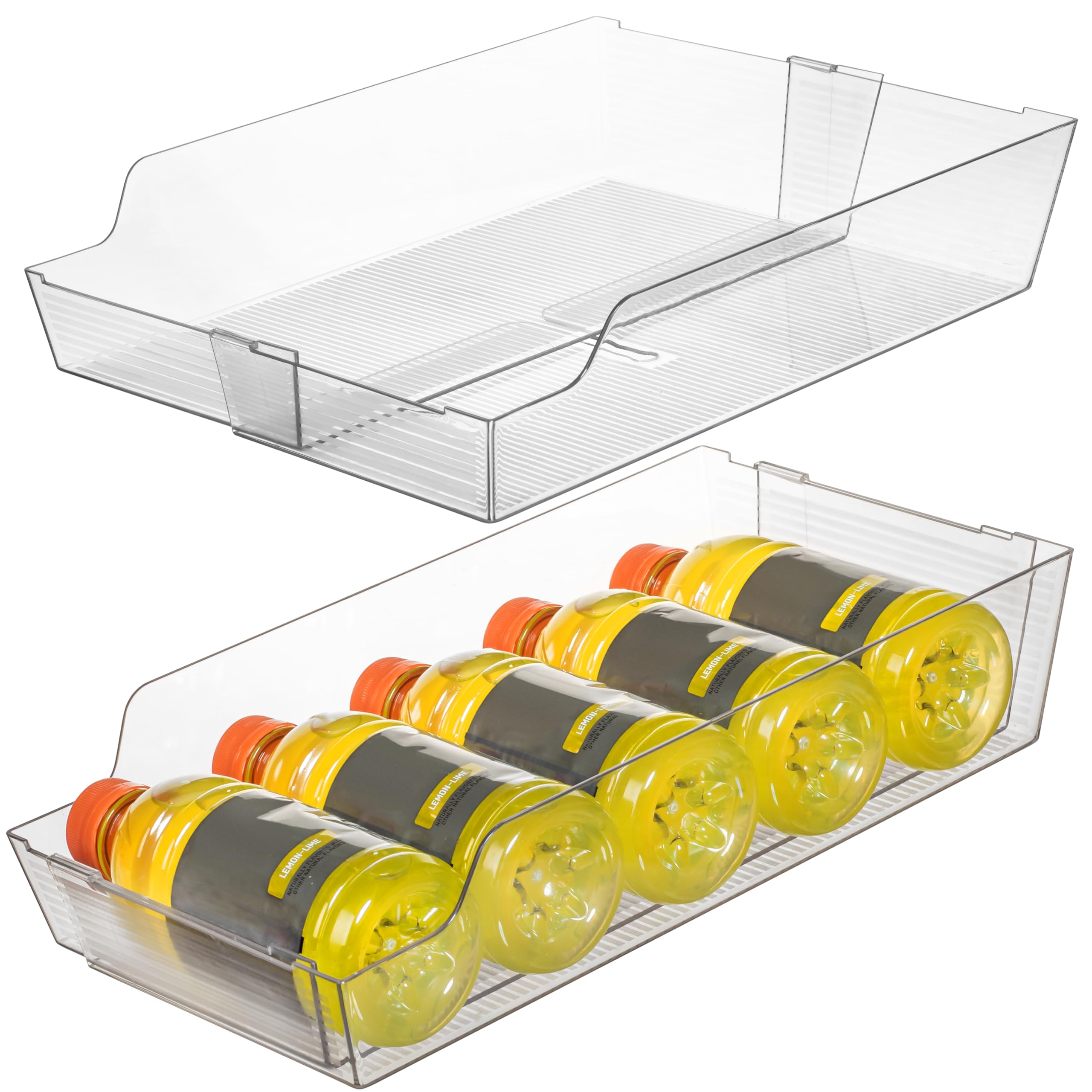 ClearSpace Adjustable Can Organizer for Refrigerator & Pantry - Expandable Soda Can Dispenser Fits Most Cabinets & Fridges - Organize Beverages, Soup, Canned Goods (2 Pack) - Perfect for Kitchen Organization & Space Saving