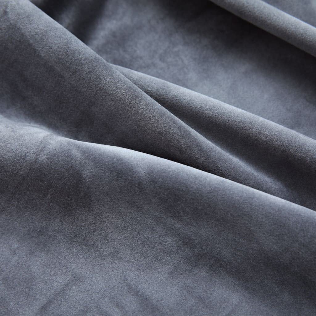Blackout Curtains with Rings - 2 Panels Set, 54x95 Inch Velvet Room Darkening Curtains for Bedroom, Thermal Insulated Light Blocking Drapes in Anthracite - Perfect for Home Theater, Nursery & Shift Workers