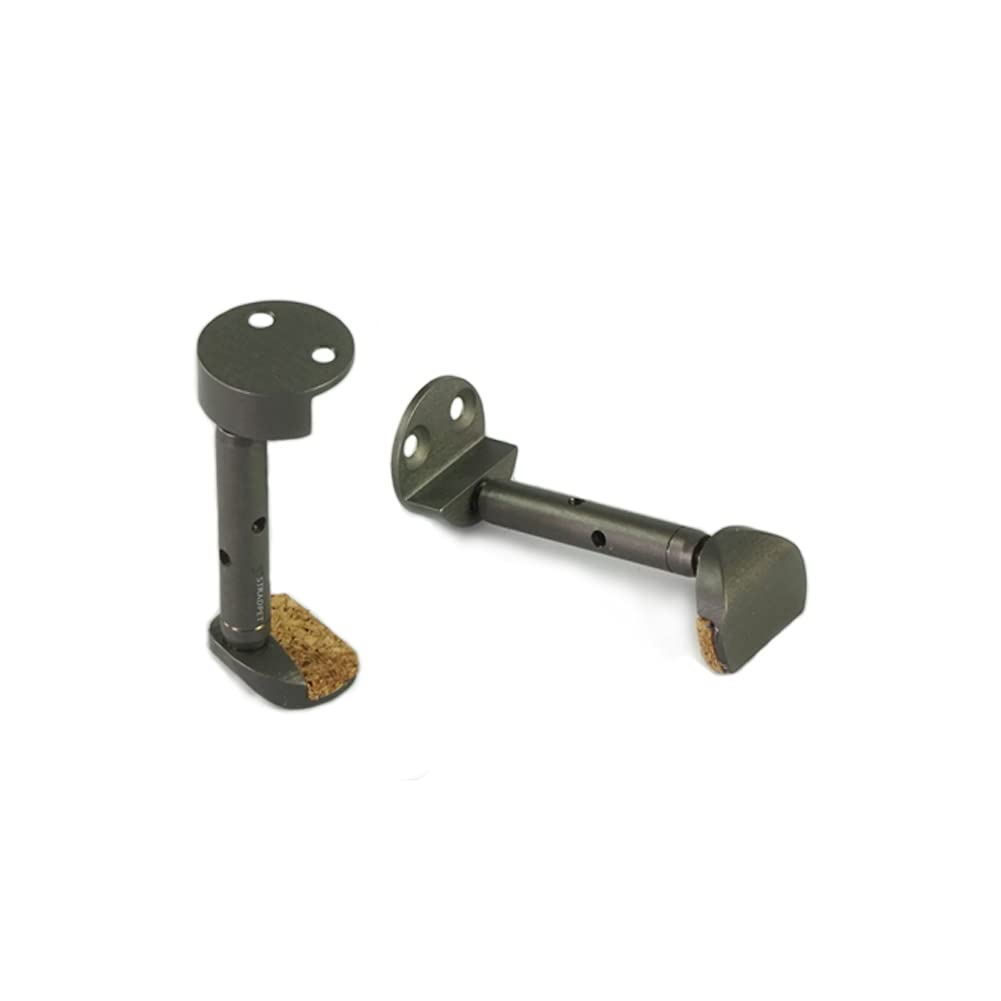 Premium Titanium Chinrest Clamps & Screws for Viola - British Style in Gun Gray & Bright Finish | Durable & Lightweight for Professional Musicians & Orchestra Performances
