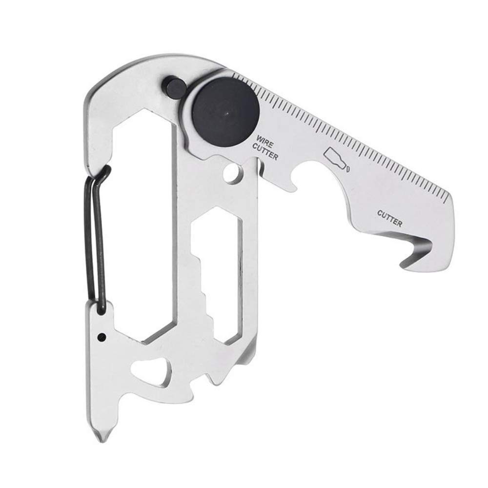 Mini Field EDC Camping Gadget Keychain Kit - Portable Multitool with Bottle Opener, Survival Tool Card & Outdoor Gear - Perfect for Hiking, Backpacking, Emergency Preparedness & Everyday Carry (GHK010SB)