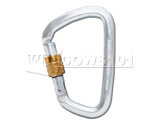 Liberty Mt Heavy Duty D-Shaped Steel Screw Gate Carabiner 50kN - Rock Climbing, Hiking, Camping & Outdoor Safety Gear