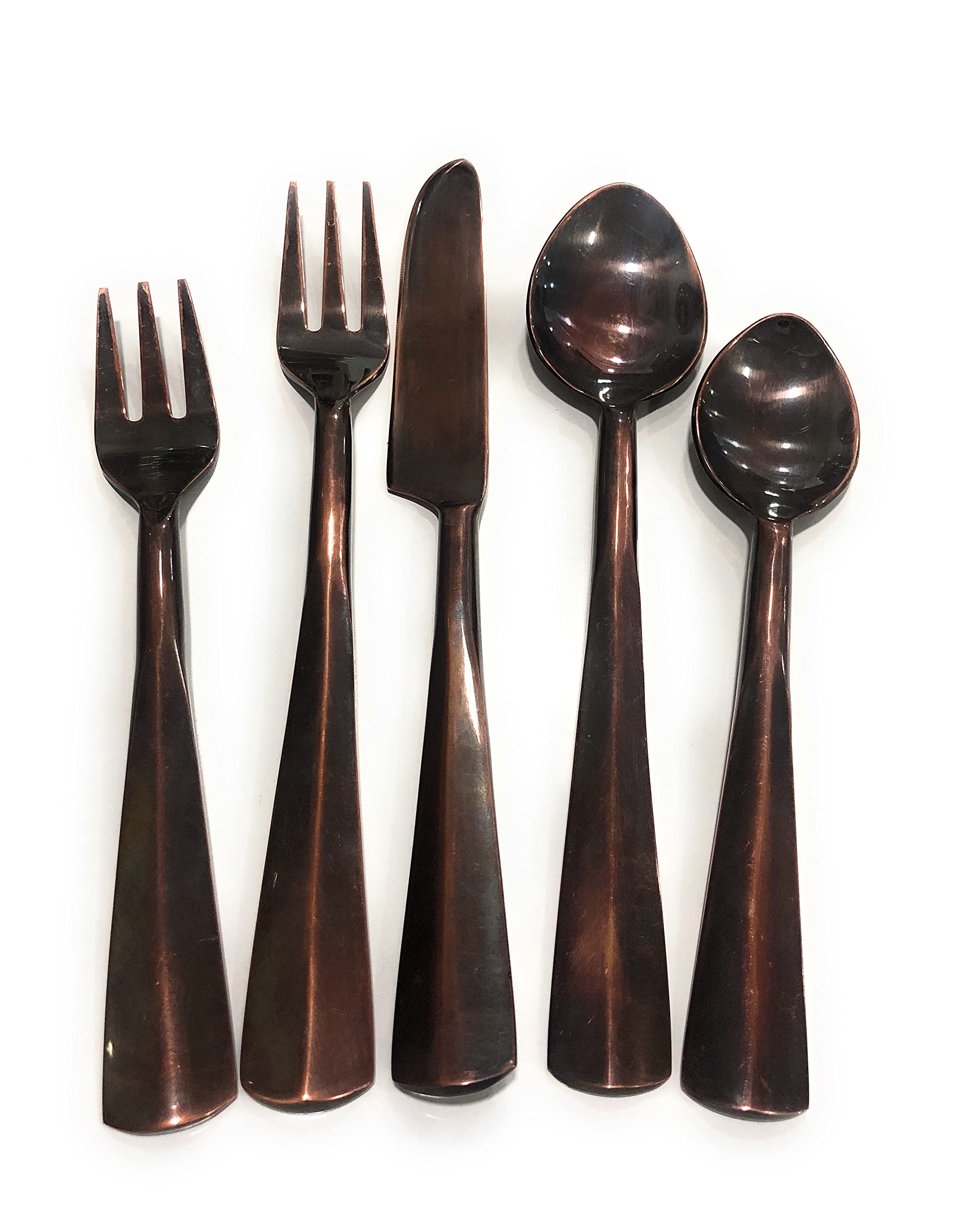 Premium Stainless Steel Silverware Flatware Cutlery Set - 24-Piece Copper Antique Finish Knife Fork Spoon Set for Daily Use, Dinner Parties & Entertaining | Dishwasher Safe & Durable Kitchen Utensils | Perfect for Formal Dining, Wedding Gifts & Restaurant Settings