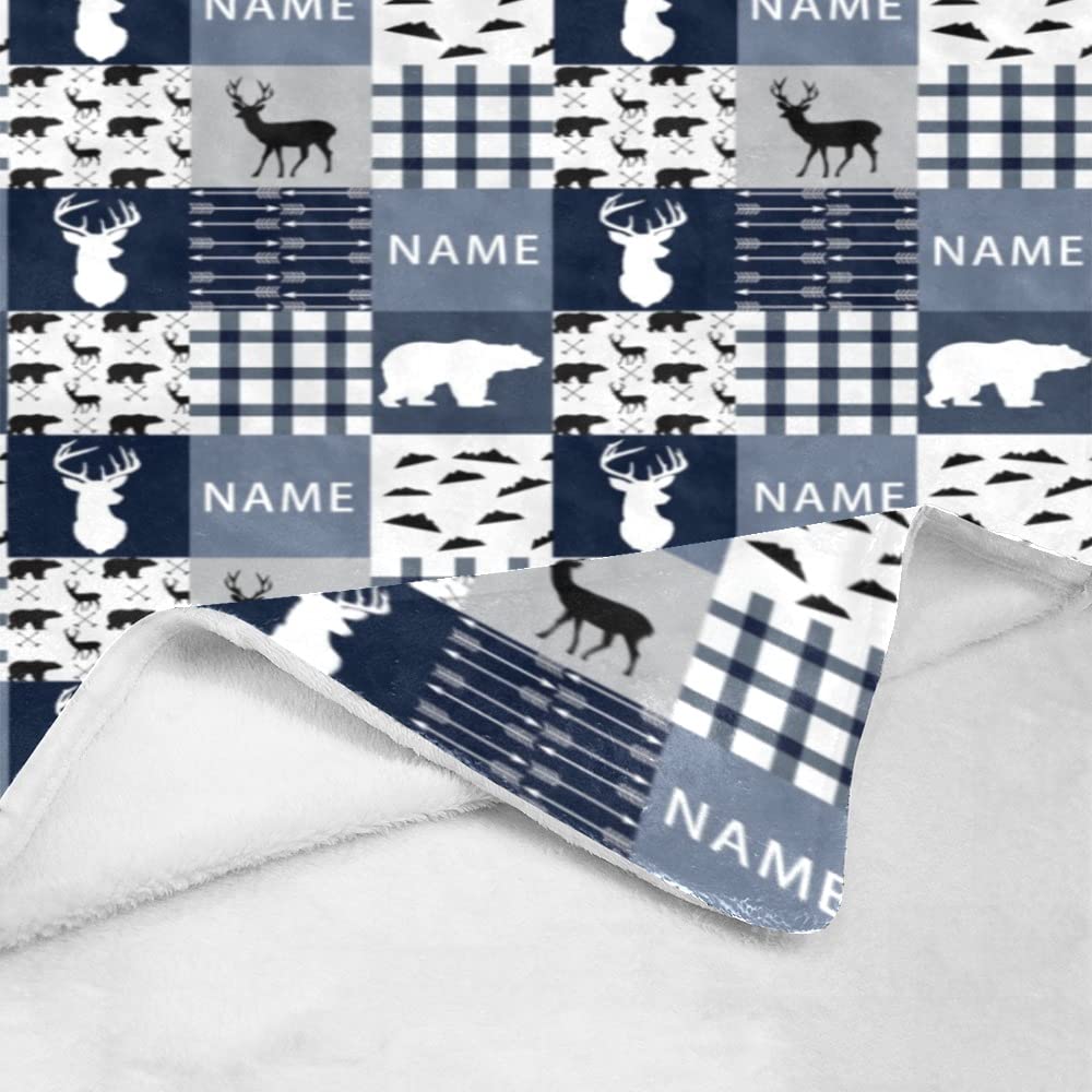 Personalized Woodland Animals Fleece Blanket with Name - Custom Baby Blanket for Boys & Girls, Soft Minky Flannel Blanket - Perfect for Nursery, Baby Shower Gifts & Cozy Bedtime