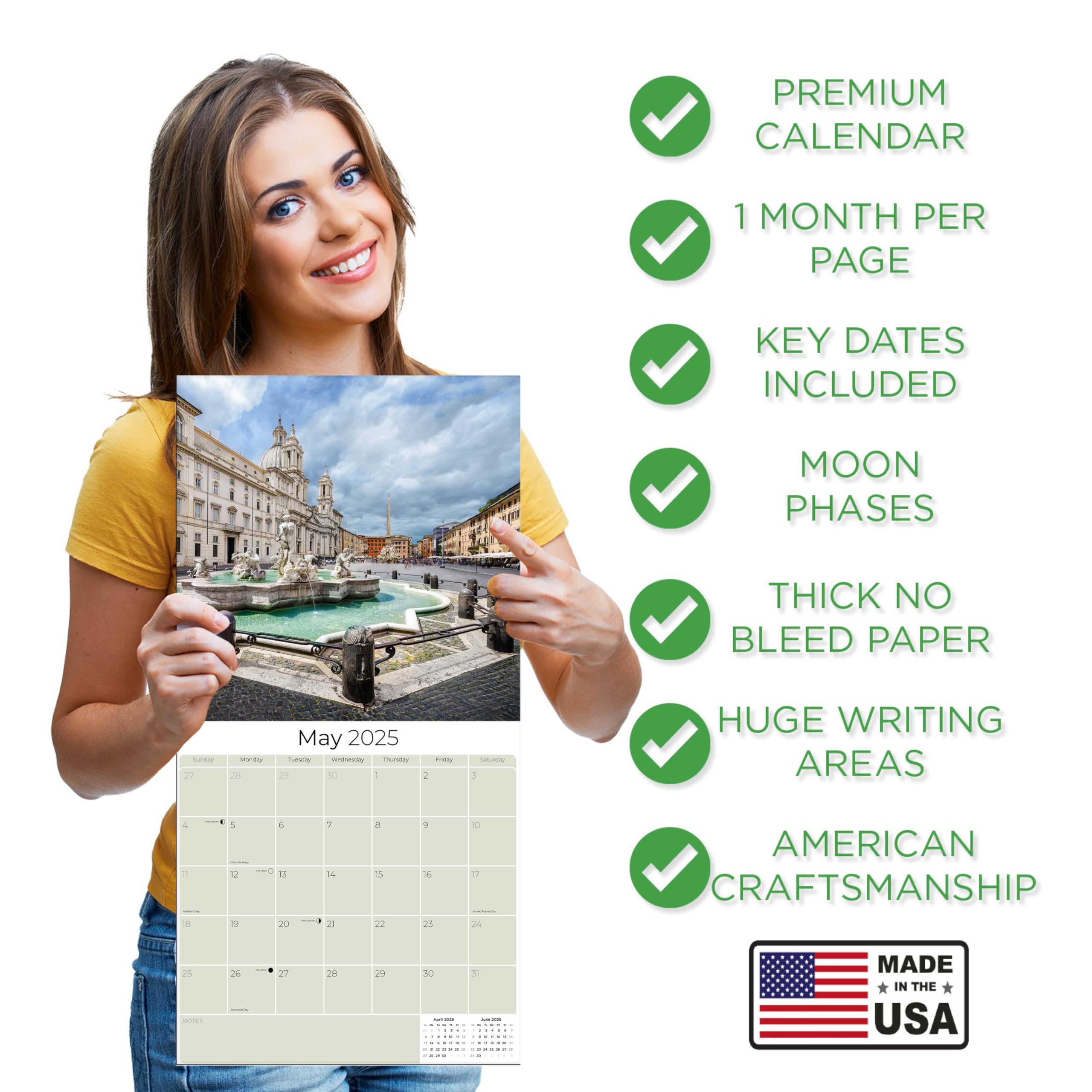 2024-2025 Rome Travel Wall Calendar - 12