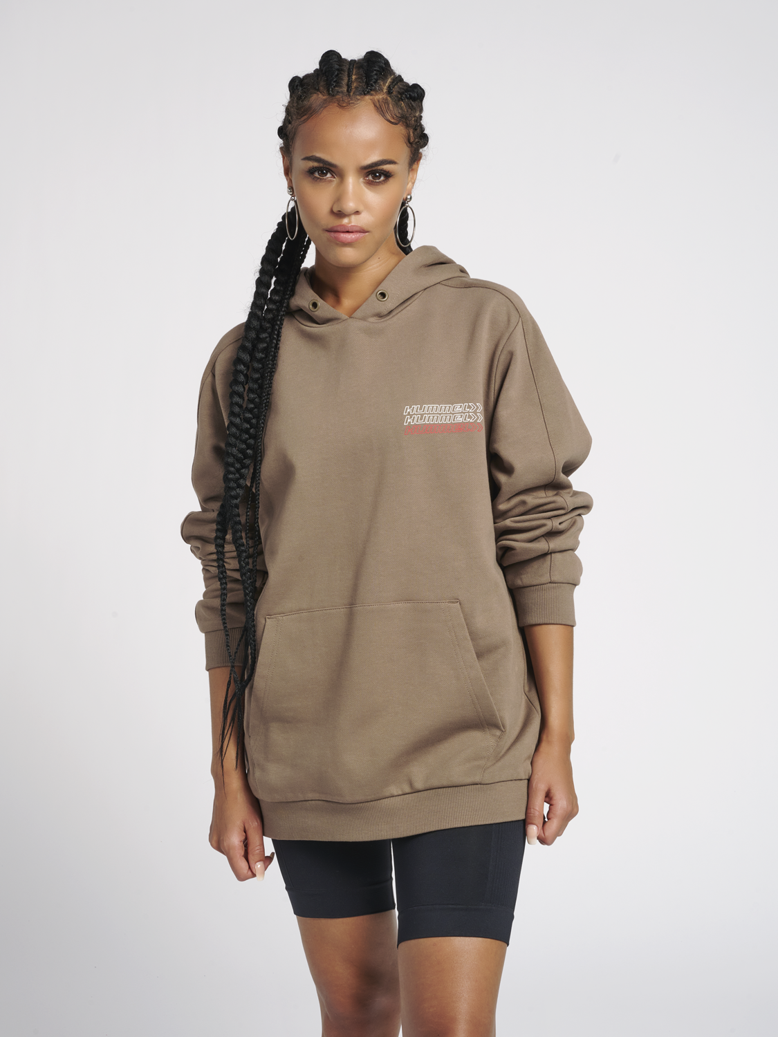 Hummel HMLDENNIS Hoodie for Men - Soft Cotton Pullover Sweatshirt with Kangaroo Pocket | Walnut Brown | Casual Streetwear & Loungewear | Perfect for Gym, Travel, and Everyday Wear