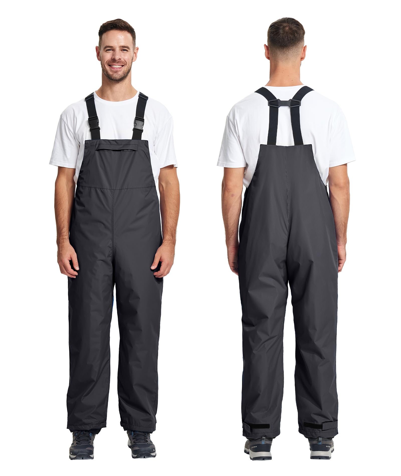 SWISSWELL Men's Waterproof Rain Bib Overalls - Heavy Duty Work Pants with Pockets for Outdoor, Fishing & Construction - Durable Rain Gear for Hiking, Hunting & Bad Weather Protection