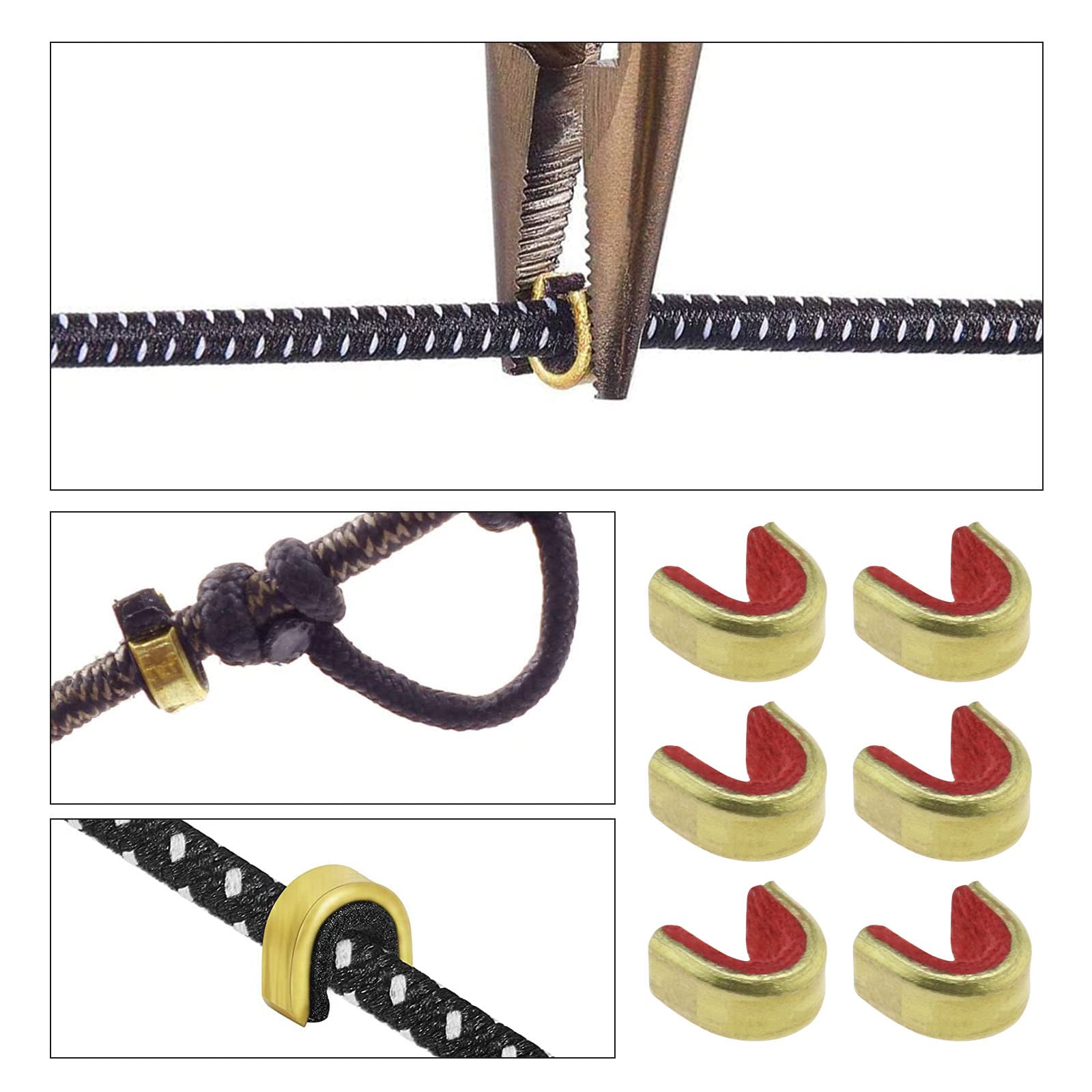 30PCS Brass Archery String Nocking Points - Bow String Nocks & Buckle Clips for Compound & Recurve Bows - Durable Accessories for Target Practice & Hunting