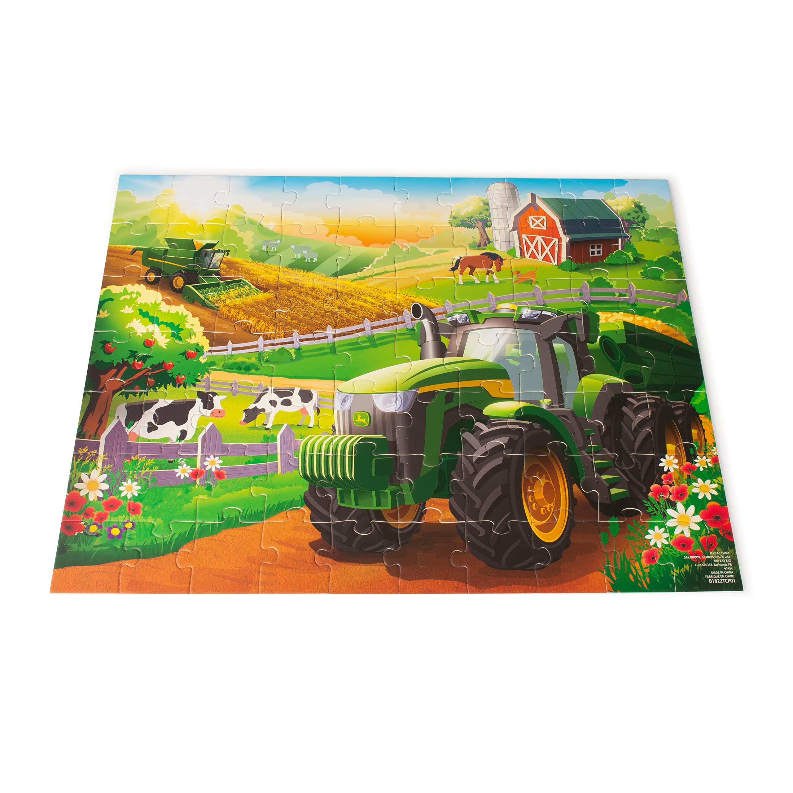John Deere Farm Kids Puzzle - 70 Piece Large Durable Puzzle for Toddlers Ages 4+ | Early Learning Educational Toy for Preschool Development | Perfect for Farm-Themed Playtime & Classroom Activities