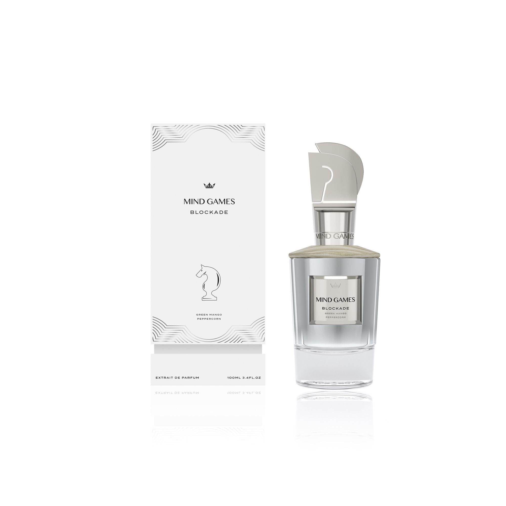 Luxury Unisex Perfume - MIND GAMES Blockade Extrait de Parfum with Pink Pepper, Lavender, Patchouli & Ambrostar Notes - 3.4 oz Woody Fruity Fragrance for Women & Men - Perfect for Date Nights, Office Wear & Special Occasions