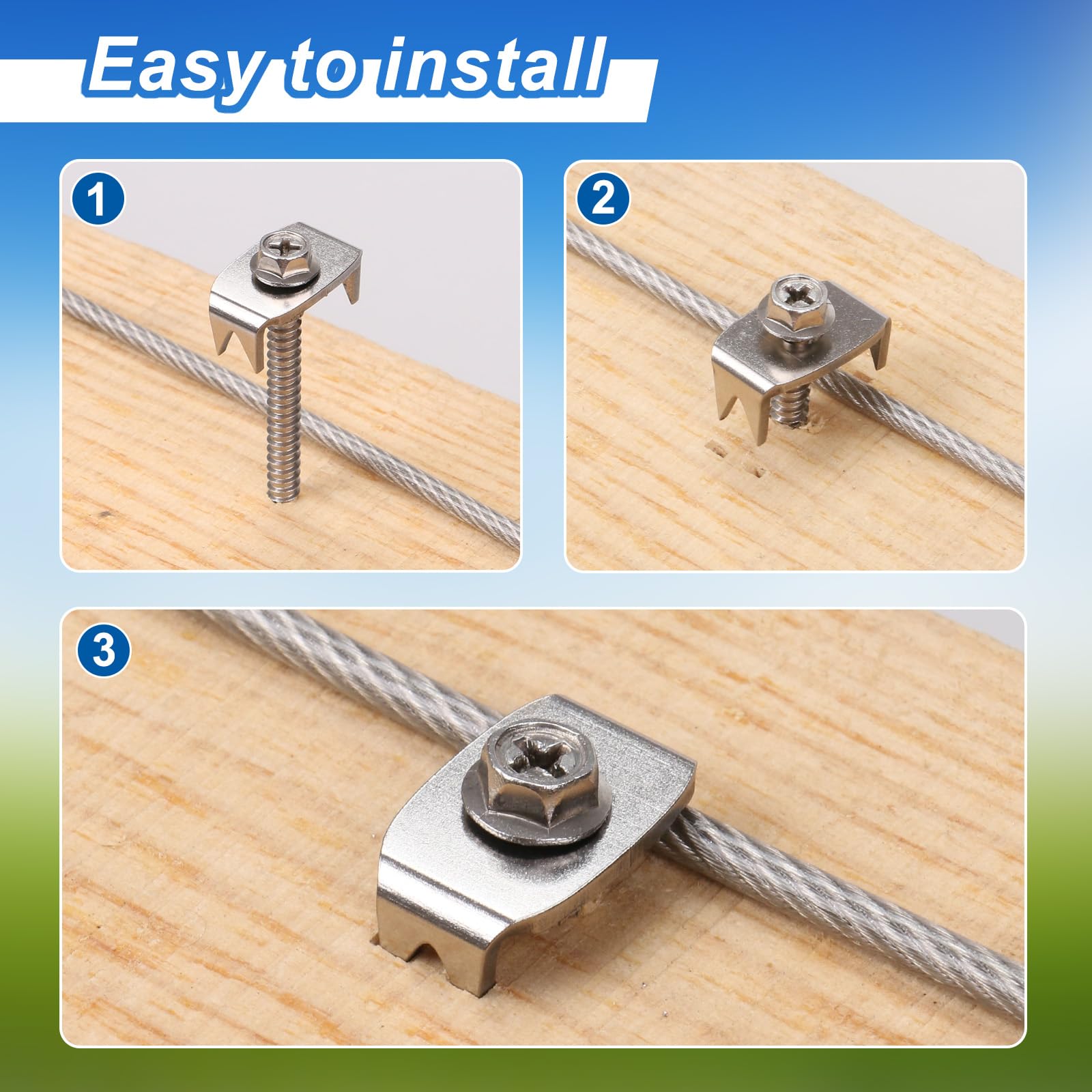 200 Pcs Stainless Steel Fence Staples - Heavy Duty Reusable Fencing Nails for Wire Mesh & Woven Fencing | Rustproof Fence Fasteners with Wire Fixer | Easy Installation & Removal with Power Drill | Perfect for Wooden Fences, Garden Fencing & DIY Projects