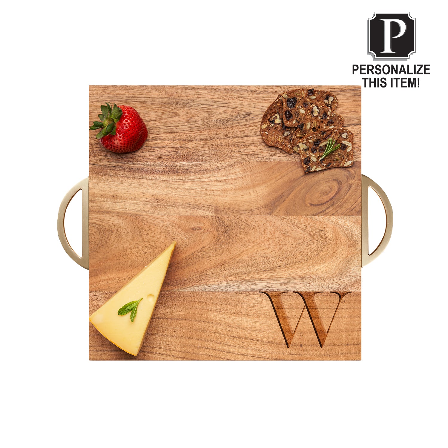 Personalized Acacia Modern Square Tray - 12